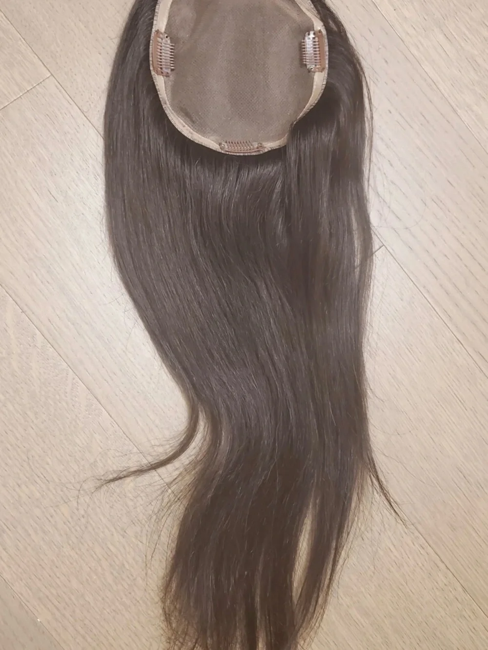 16-18” Halo Couture Hybrid Fall Hair Topper - Dark Brown/Black